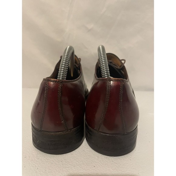 Salvatore Ferragamo Men Cherry Brown Leather Cap Toe Lace Up Dress Shoes US 8 D main image 5